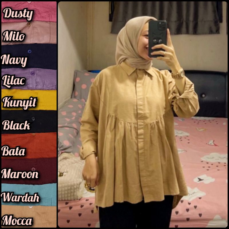 Blouse Mifta Hits Rayon Premium Kemeja Wanita Terbaru Atasan Wanita