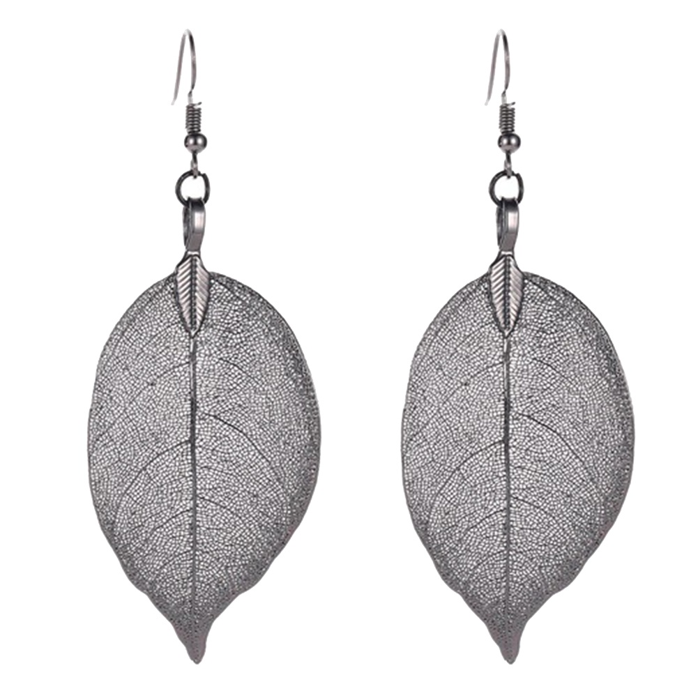 Hu Hu Hu Hu Hu Alat Bantu Pasang Kacamata♡ Anting Kait Gantung Statement Wanita Desain Daun Hollow Gaya Vintage Untuk Pesta