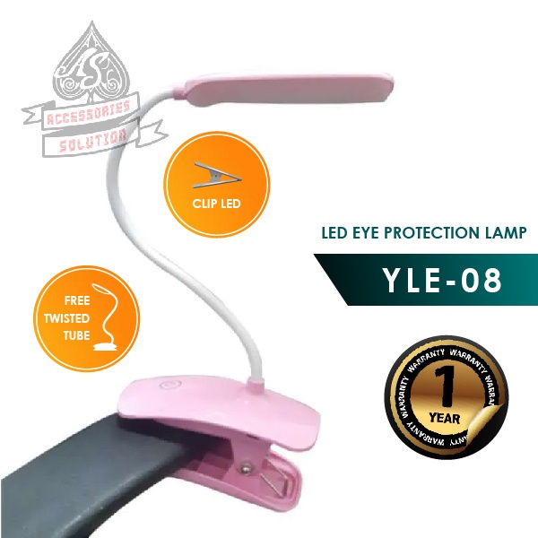 YOUNGPRO YLE-08 - LAMPU JEPIT LAMPU MEJA BELAJAR LAMPU BACA RECHARGEABLE 14LED