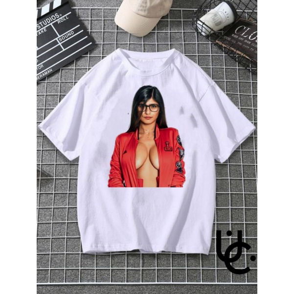 KAOS MIA KHALIFA | WHITE | T-SHIRT | SUPERSTAR FILM | ALLSIZE | UNISEX