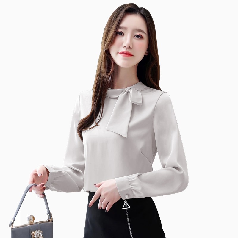 Blus leher tinggi Wanita Gaya Korea Lengan Panjang Murah Terbaru - XSHOP Deolinda