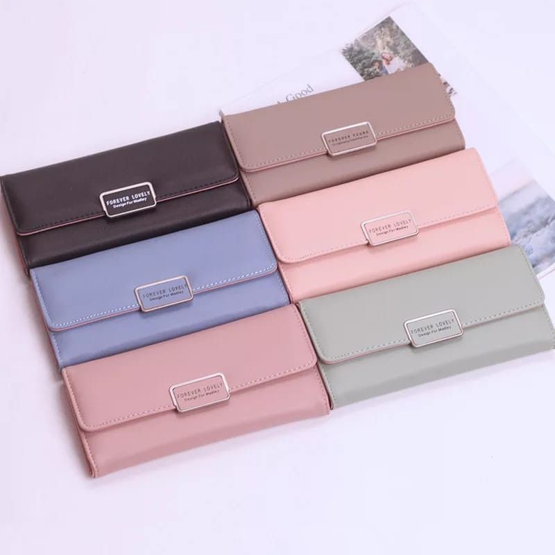 Dompet Lipat Panjang Wanita Terbaru Bahan Kulit Premium Import Fashion Korea Terbaik Terlaris