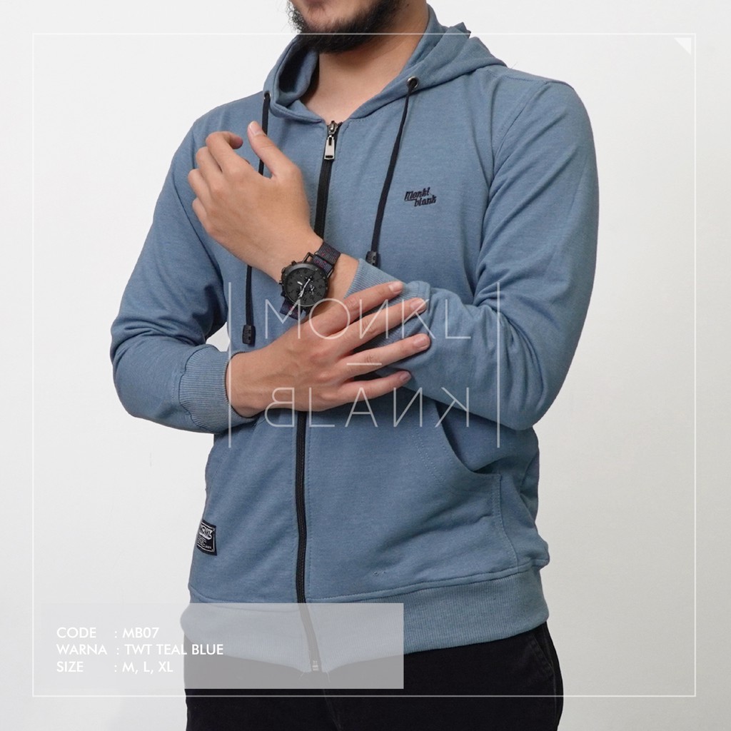 SWEATER HOODIE BERESLETING MEREK MONKL BLANK BAHAN BABY TERRY HANGAT, LEMBUT TIDAK BERBULU MB-07