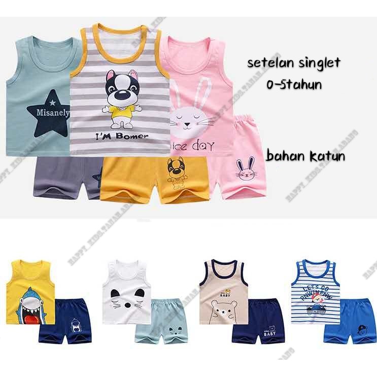 SETELAN ANAK LAKI-LAKI IMPORT / SINGLET ANAK LAKI-LAKI MURAH / SETELAN SINGLET ANAK