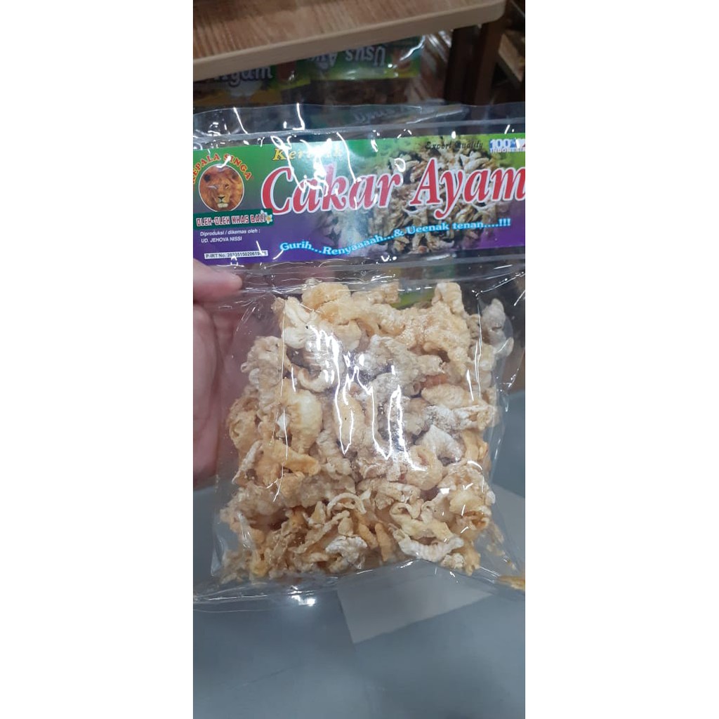 KERIPIK CAKAR AYAM 150GR CAP KEPALA SINGA OLEH OLEH KHAS BALI