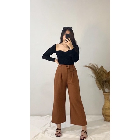 Celana wanita kulot linen korean fashion style - linen pants - kulot