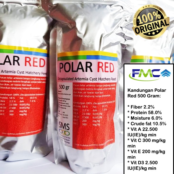 Polar Red 500gr 500 Gram Original Artemia Instan Tanpa Cangkang  Free Shell Pakan Pelet Kebutuhan Ikan Aksesoris Aquarium