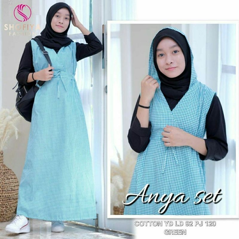 Baju Anak Perempuan Remaja ABG Overall Free Inner Anya Set
