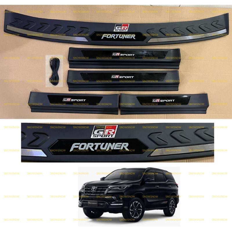 Paket Sillplate Samping Belakang All New Fortuner 2021 2022 Up GR SPORT Hitam Platinum Lampu LED