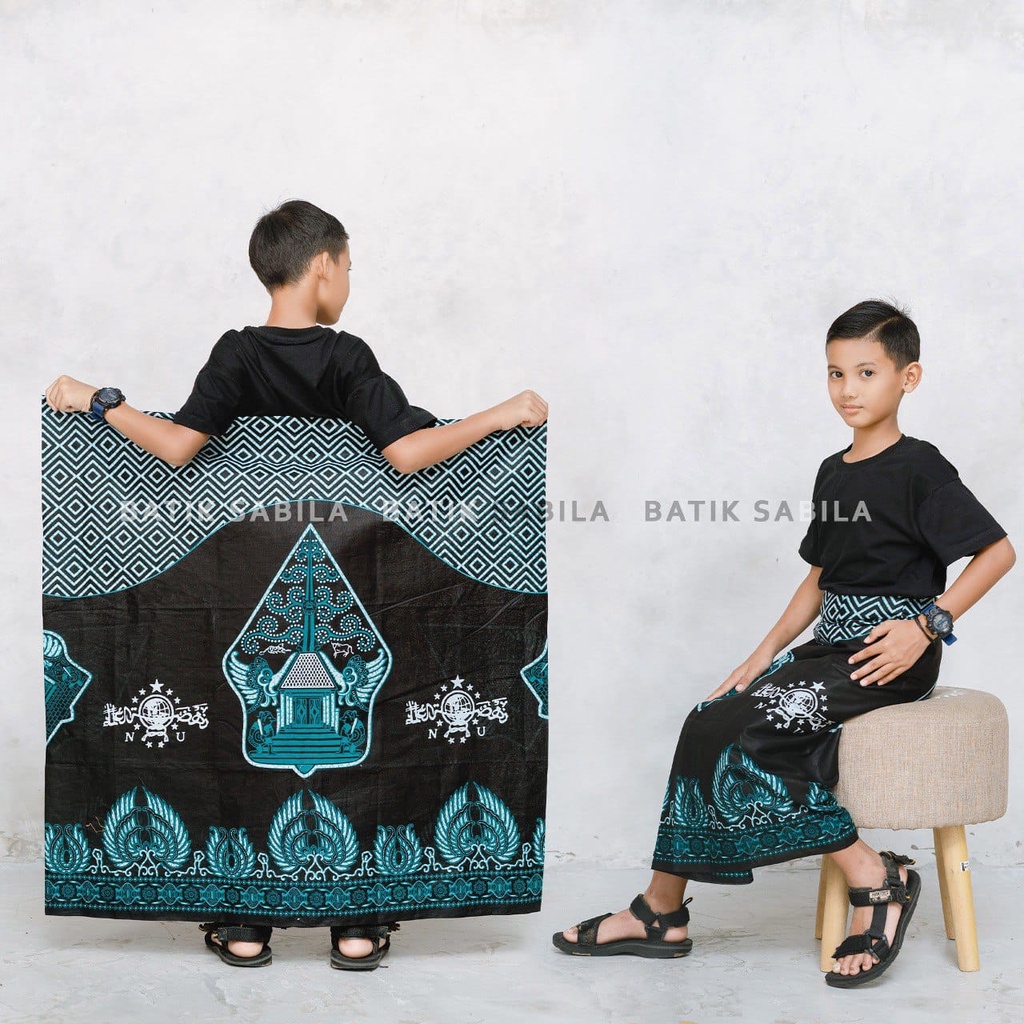 Sarung Batik Pria-Anak Motif Gunungan NU Etnik Nusantara / Sarung Kang Santri Az Zahir