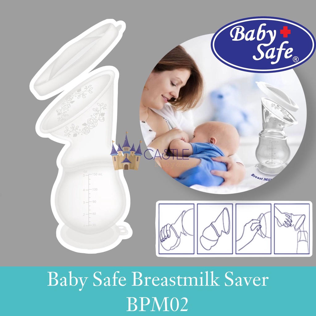 Baby Safe - Breast Pump SIlicone 150ml - Silicone Breast Milk Saver - Pompa Asi Manual BabySafe - Penampung asi