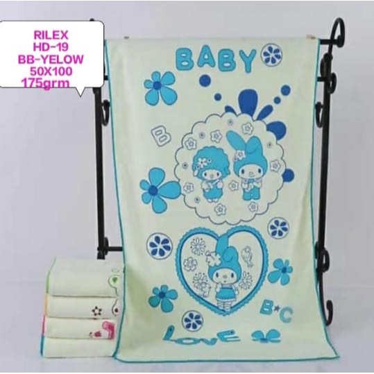 handuk bayi microfiber lucu lembut dan lebar RILEX 50x100 (RANDOM)