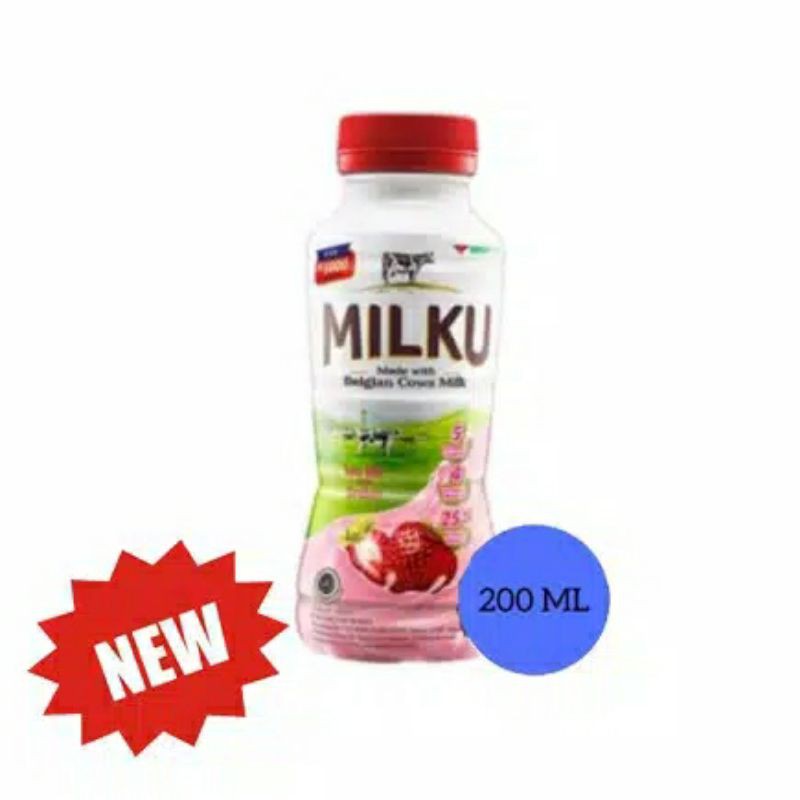 

MILKU Susu Belgian UHT Strawberry Coklat Original 200 ml