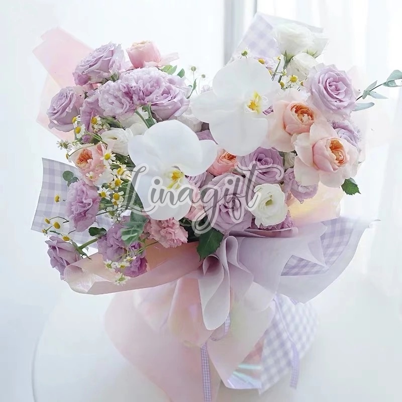 ( 5 Lembar ) CATUR SQUARE - FLOWER WRAPPING PAPER CATUR SQUARE KERTAS BUNGA KOREAN CELLOPHANE PLASTIC KARANGAN BUKET