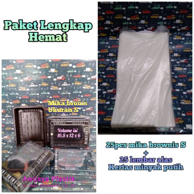 MIKA BROWNIES S + KERTAS MINYAK PUTIH UNTUK ALAS
