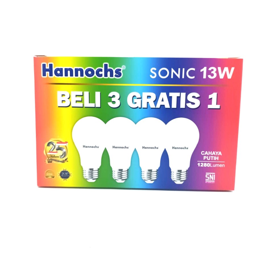 Lampu LED Hannochs Paket 13W Beli 3 Gratis 1 13 w 13 watt PUTIH