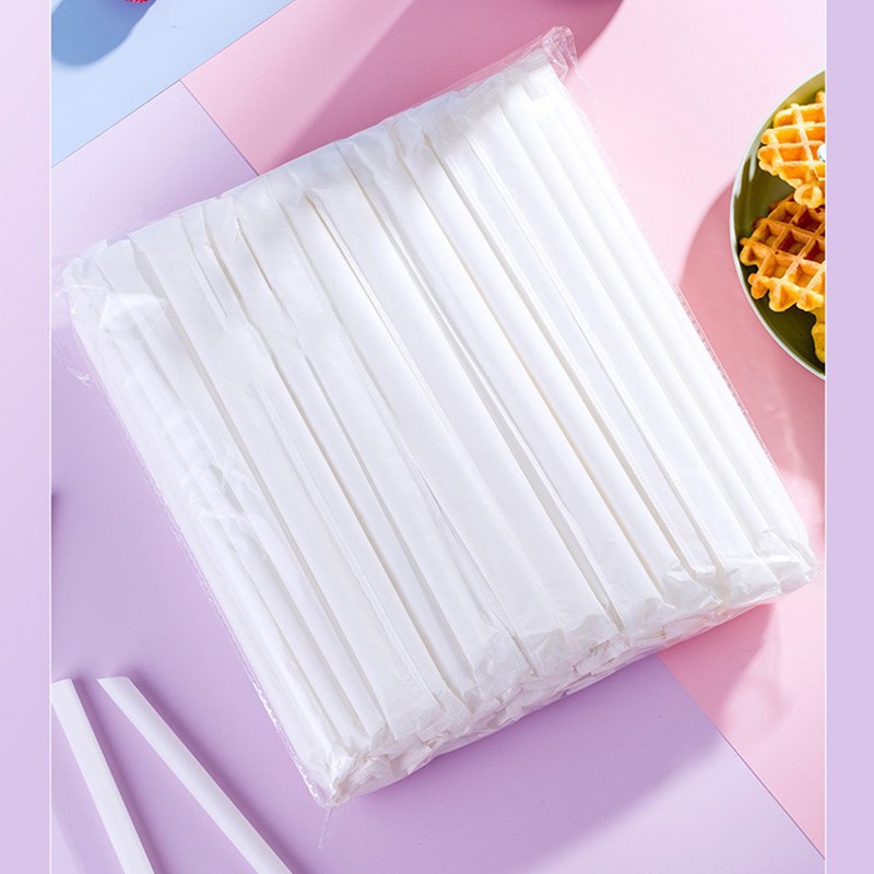 [100 Pcs Biodegradable Disposable Straws] [PLA Environmentally Friendly and Healthy Beverage Milk Tea Straws with High Temperature Resistance] [Disposable Tableware]