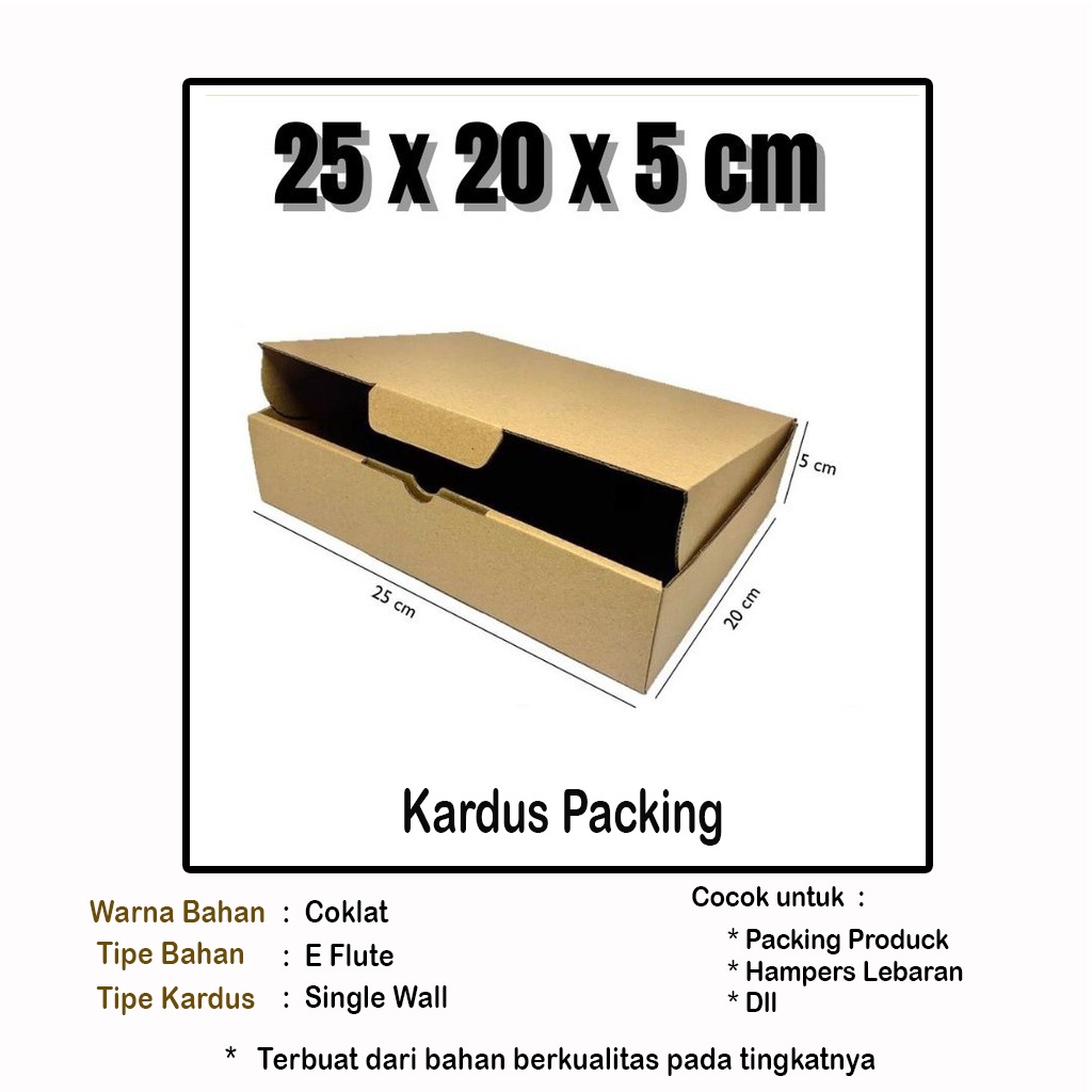 

Kardus Paket 25x20x5 cm | Box Packing | Box Kue Tart | Box Hampers | Box Pizza | Dus Lebaran | Box Idul Fitri | Box Hampers