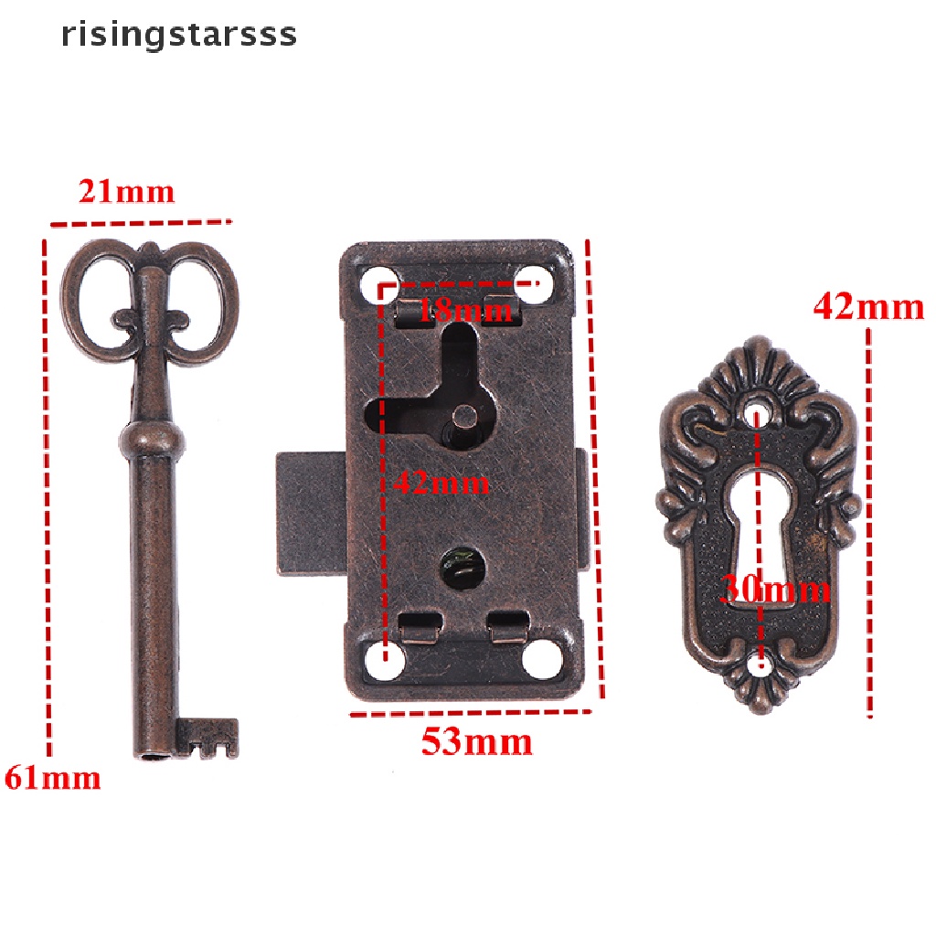 Kunci Pintu Antik Bahan Tembaga Untuk Furnitur Laci Kotak Perhiasan Kayu Kabinet