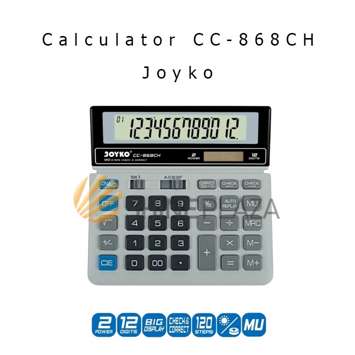 

Calculator Pasar Joyko Cc-868Ch - Kalkulator 12 Digits Check Correct