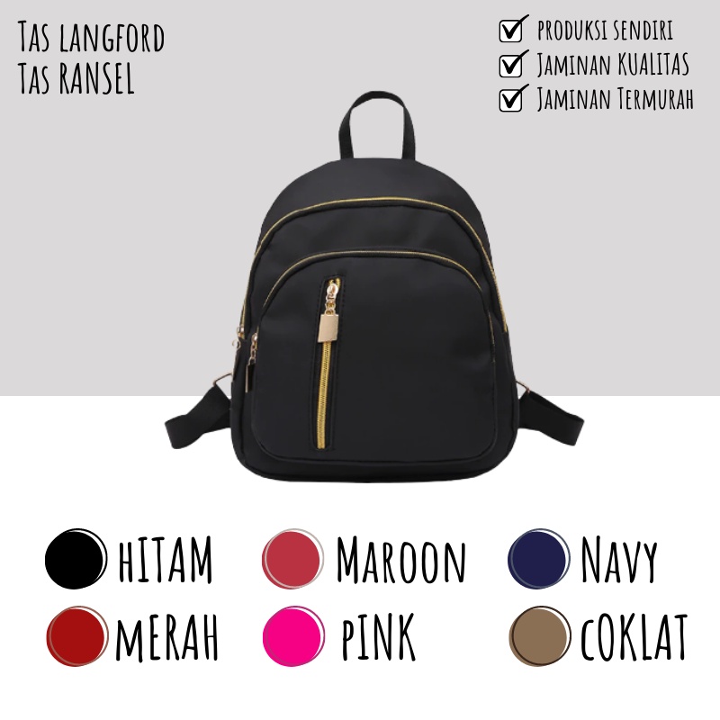 Tas Ransel Wanita - Tas Sekolah Kuliah Travel Remaja Dewasa Kekinian Terbaru Termurah Kekinian Model Korea Fashion Multifungsi Backpack Stylish Bagus Mini Waterproof Anti Air  Import Korean Original