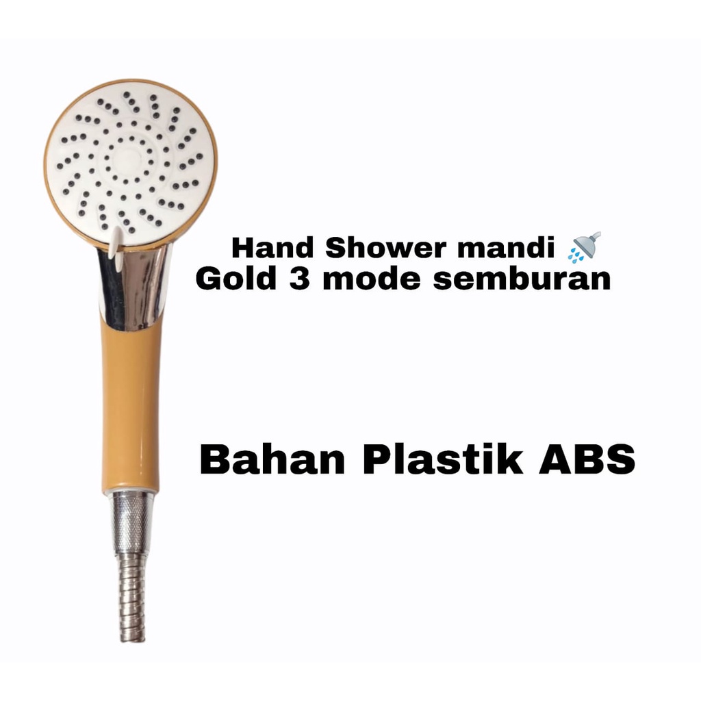 Paket Hemat Hand shower Gold + Braket Shower system + Selang 150cm Paket Shower Kamar Mandi