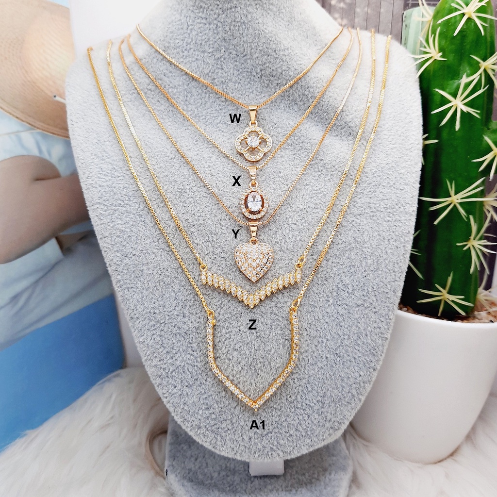 Kalung Xuping  Bola Boba Fuji Bulat Love Bunga Simpel Elegan - BN124