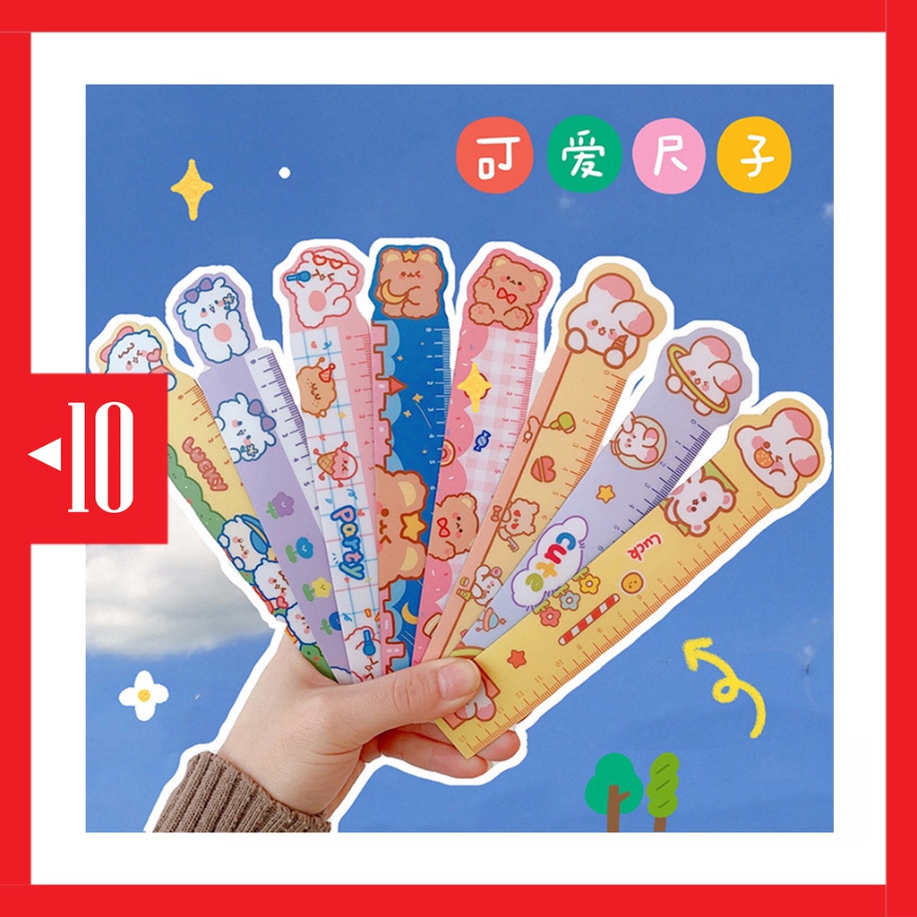 

PGK penggaris plastik beruang kelinci anjing lucu puppy rabbit bookmark cute kawaii jepang japan