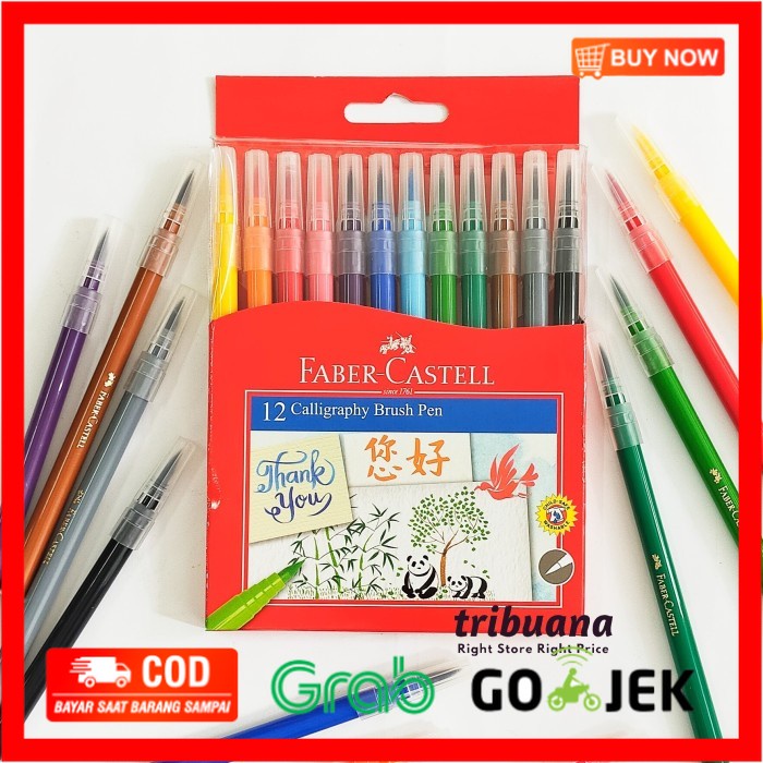 

(BISA COD) Faber Castell Calligraphy Brush Pen Set 12 ( Kuas-Kaligrafi-Lettering)