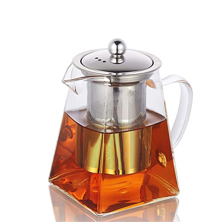 Tea Pot Pitcher Gelas Kaca Tahan Panas Plus Saringan Stainles Teh Cina Borosilicate Glass Tea Maker Teapot