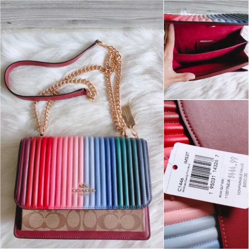 Tas Coach C1446 Klare Rainbow Quilted Signature Brown