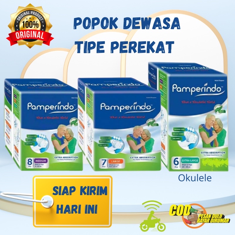 POPOK DEWASA PAMPERINDO ADULT DIAPERS PEREKAT PAMPERINDO M L XL