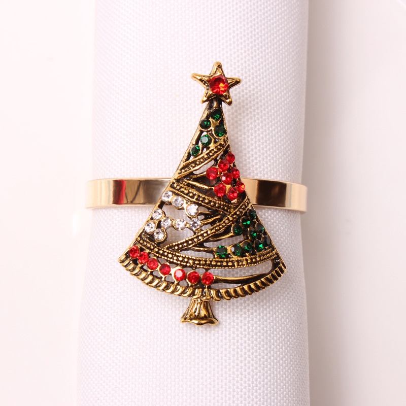 1Pc Metal Plating Christmas Series Napkin Ring / Christmas Home Decoration Products