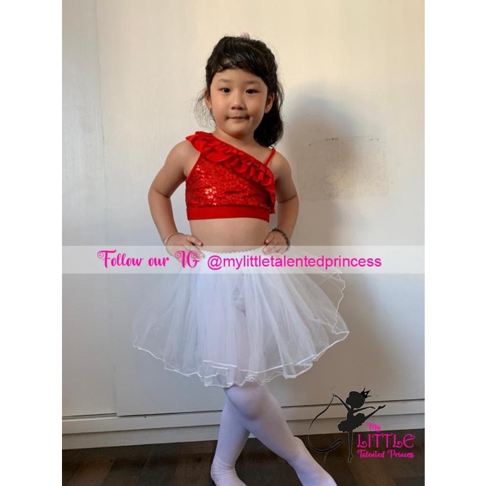 One Shoulder Top Atasan Pesta Anak Ballet, Modern Dance, import cantik