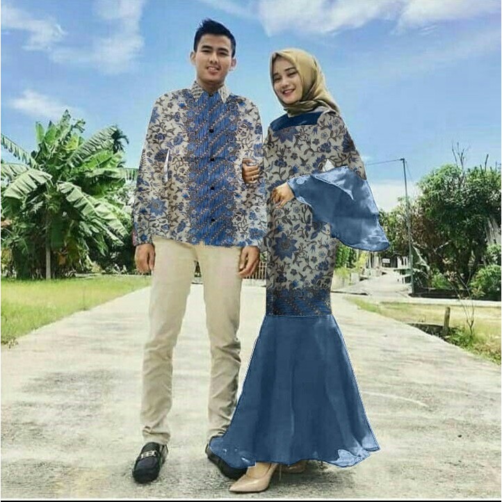 couple duyung kaca (5warna)couple mermaid dress maxi organdi,dress duyung,kmeja batik lengan panjang