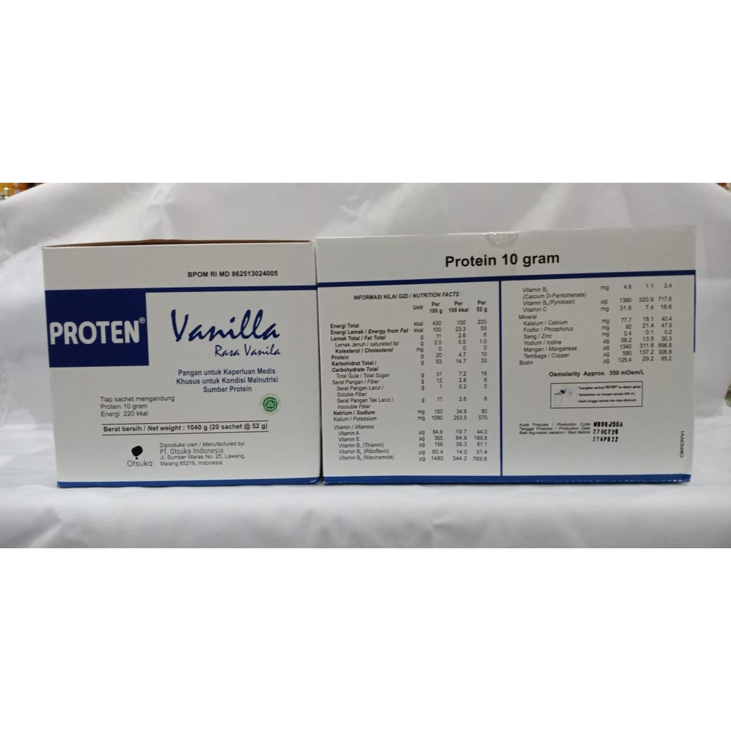 

Proten Vanila 1040g (20 Saset @52g)