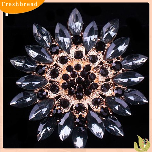 [ TERLARIS]Women Fashion Shiny Alloy Rhinestone Flower Wedding Bridal Bouquet Brooch Pin