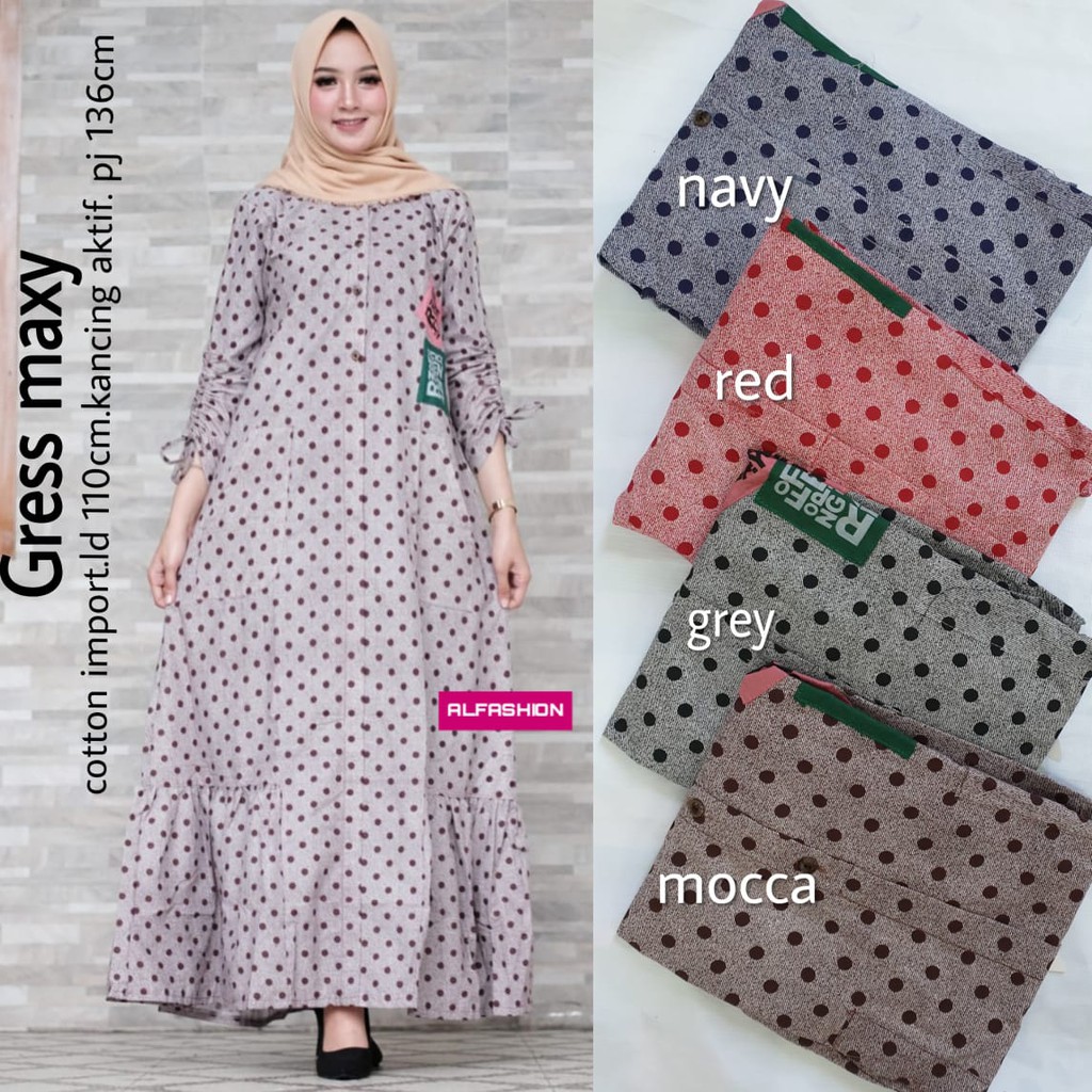 DRESS GAMIS COTTON IMPORT GRESS BY CLA