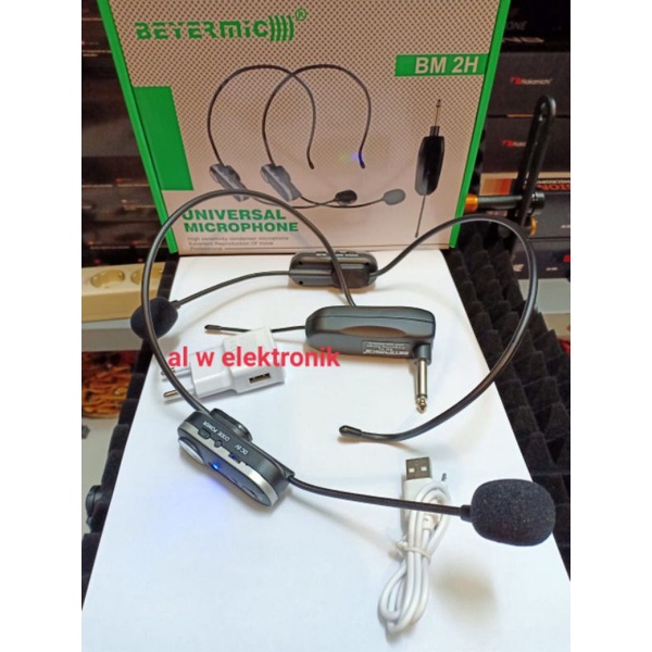 Mic headset wireless bando headset Bayermic BM-2H.original.suara sensitif cocok buat imam