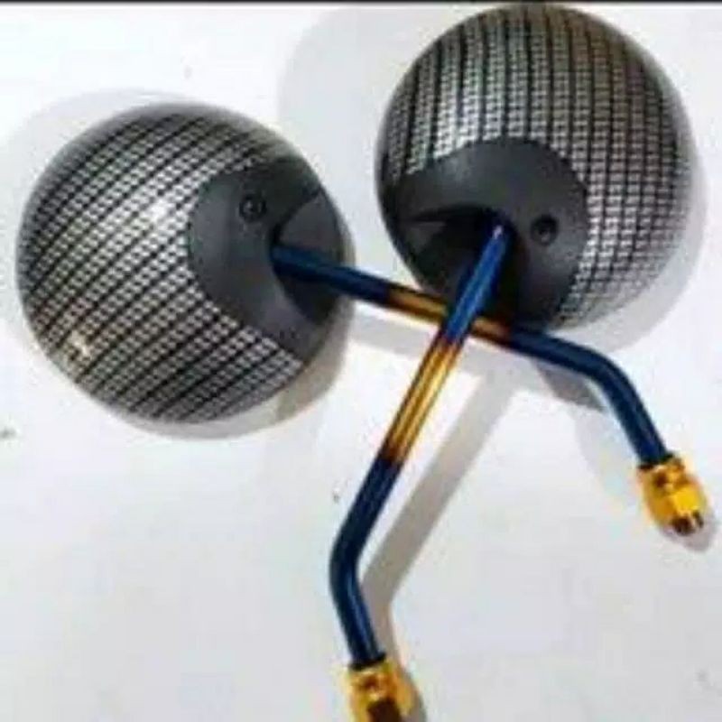 Spion carbon karbon two tone kaca bulat variasi motor Honda Scoopy Vario beat