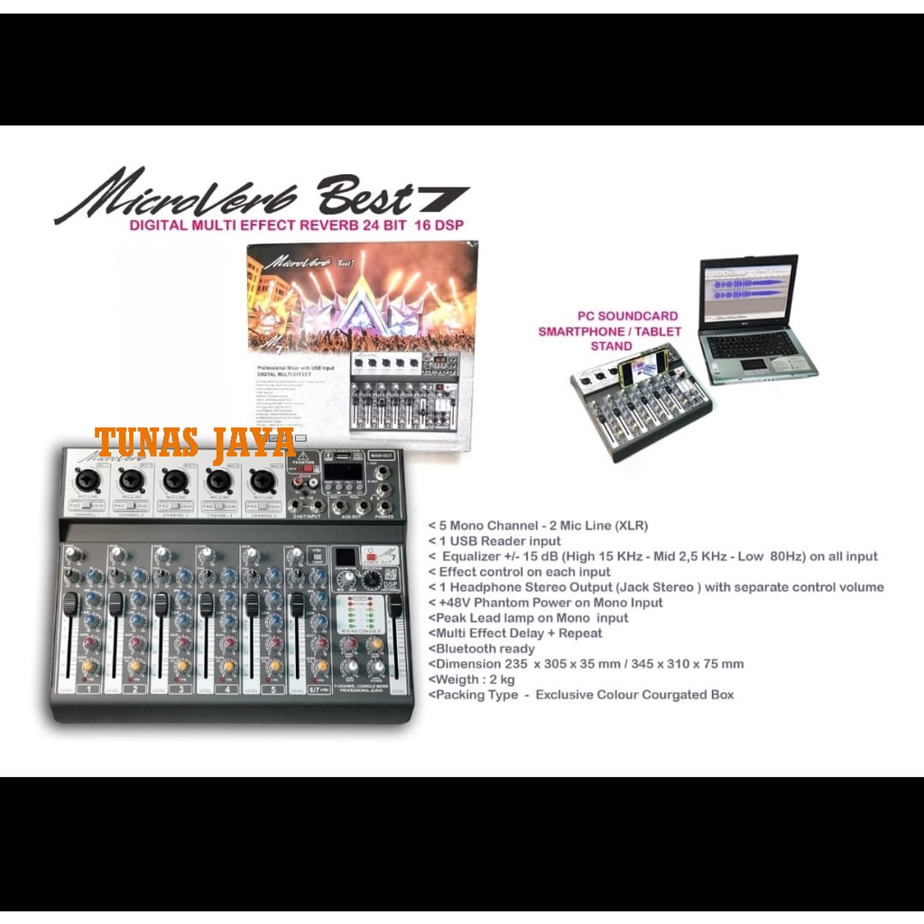 MIXER AUDIO MICROVERB BEST7 MICROVERB BEST 7 EFFECT DSP BEST7M7