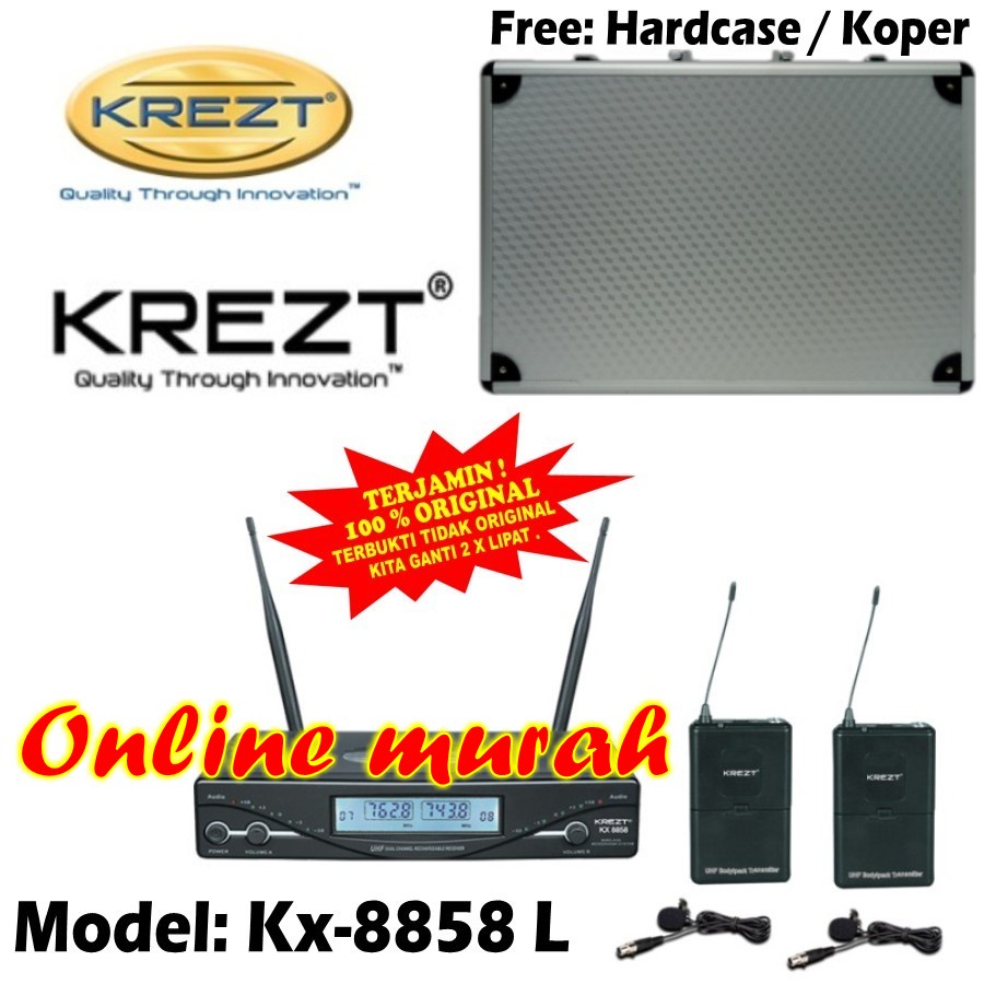 mic wireless krezt kx 8858 kx8858 2bh mic clipon garansi resmi