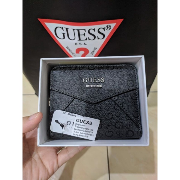 dompet guess original lipat kecil gift box wanita