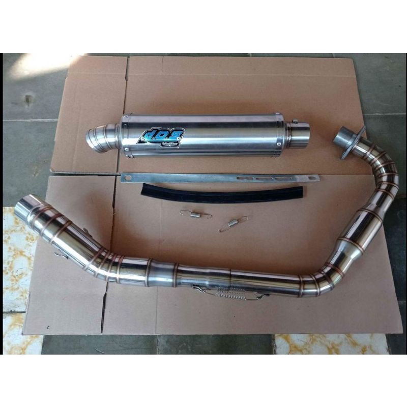 kenalpot herex DOS bulat leher boom buat motor cb gl mp herex