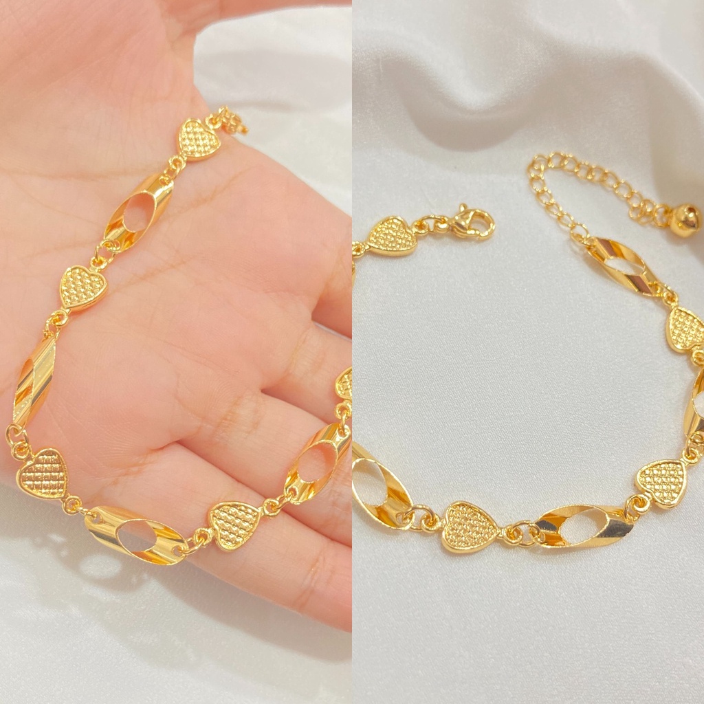 Gelang Tangan Rantai Lapis Emas Aksesoris Fashion