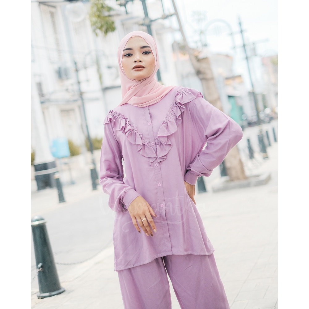 Pajamas / Piyama One Set Kemeja Rayon Nanda