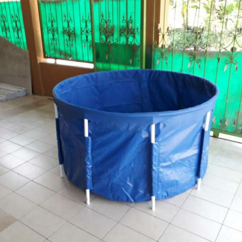 Kolam Terpal Vat Diameter 1,5 M Tinggi 80cm Lengkap Dengan Rangka PVC