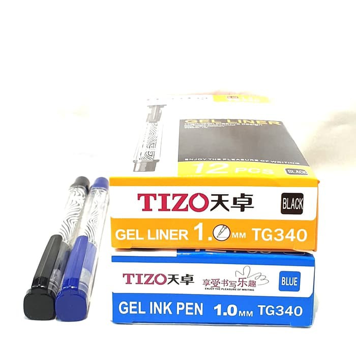 

Ballpoint Gel Ink TIZO TG340 1.0 mm / Pulpen Gel ink / Hitam Dan Biru / Pulpen Tanda Tangan