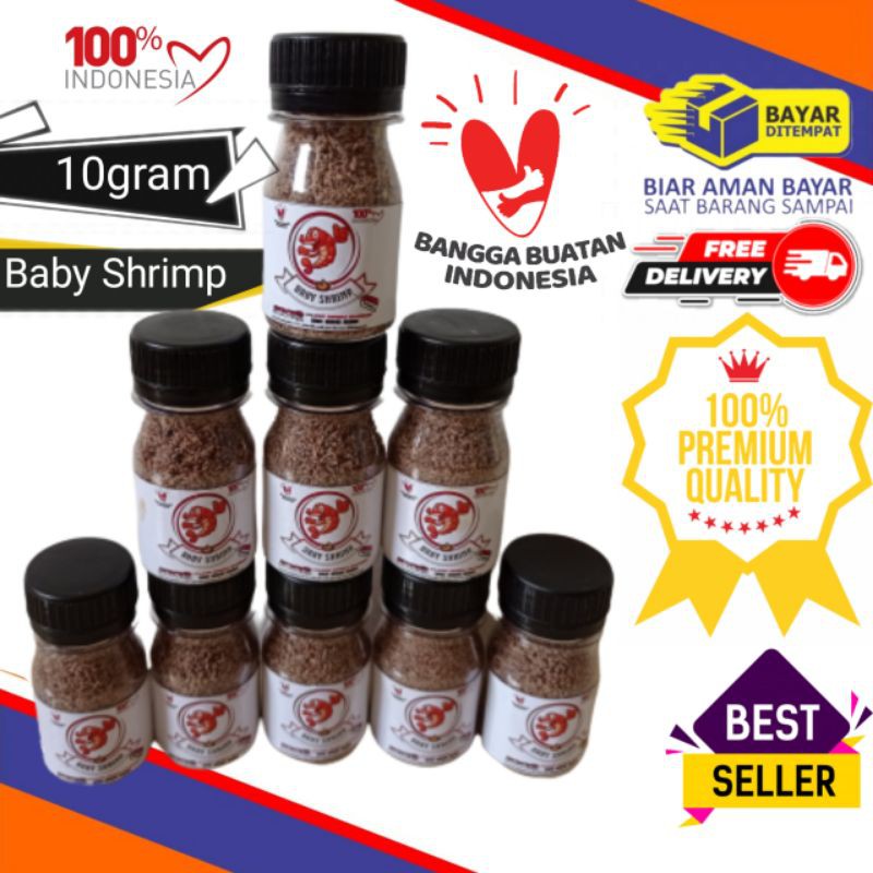 Baby Shrimp / Baby shrimp 10gr / Mini Shrimp / baby shrimp Pakan Cupang, guppy, moly