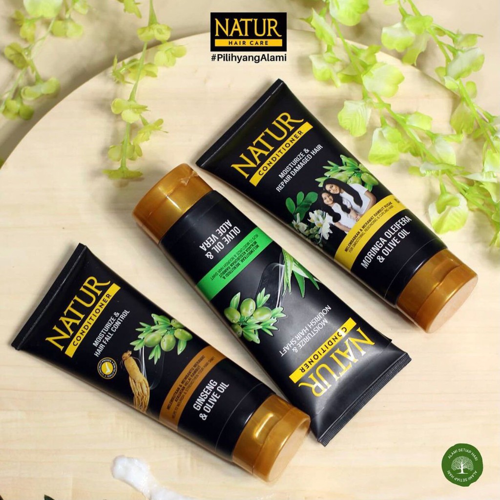 Natur Conditioner 165ml | Aloe Vera / Ginseng / Moringa Olive Oil | Kondisioner rambut